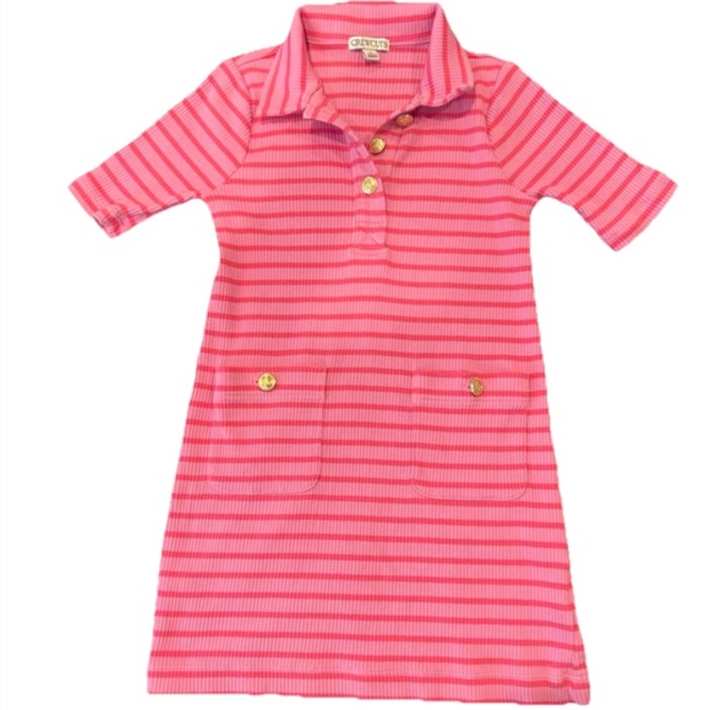 Crewcuts Pink Striped Ribbed Dress